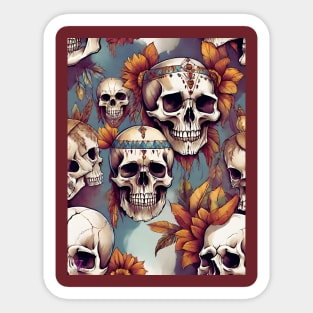 Bohemian Skulls Sticker